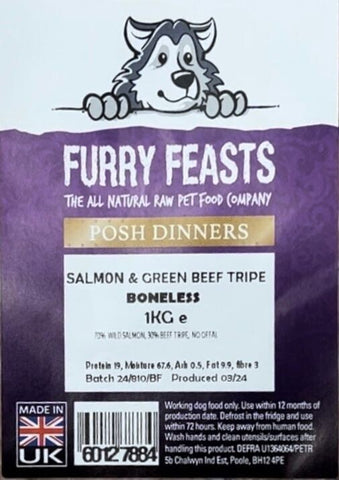 FURRY FEASTS SALMON & GREEN BEEF TRIPE